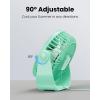 imageGaiatop USB Desk Fan 3 Speeds Strong Airflow 55 Inch Portable 90 Rotate Quiet Cooling Small Personal Table Fans for Bedroom Home Office Travel BlackGreen