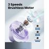 imageGaiatop USB Desk Fan 3 Speeds Strong Airflow 55 Inch Portable 90 Rotate Quiet Cooling Small Personal Table Fans for Bedroom Home Office Travel BlackPurple