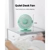 imageGaiatop USB Desk Fan 55 Inch Small Quiet Powerful 3 Speeds 90 Rotate Personal Mini Portable Desktop Table Fans Cooling for Home Office Car Travel Indoor Outdoor BlackGreen