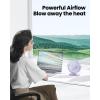 imageGaiatop USB Desk Fan 55 Inch Small Quiet Powerful 3 Speeds 90 Rotate Personal Mini Portable Desktop Table Fans Cooling for Home Office Car Travel Indoor Outdoor BlackPurple