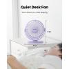 imageGaiatop USB Desk Fan 55 Inch Small Quiet Powerful 3 Speeds 90 Rotate Personal Mini Portable Desktop Table Fans Cooling for Home Office Car Travel Indoor Outdoor BlackPurple