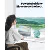 imageGaiatop USB Desk Fan 55 Inch Small Quiet Powerful 3 Speeds 90 Rotate Personal Mini Portable Desktop Table Fans Cooling for Home Office Car Travel Indoor Outdoor BlackGreen