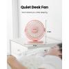 imageGaiatop USB Desk Fan 55 Inch Small Quiet Powerful 3 Speeds 90 Rotate Personal Mini Portable Desktop Table Fans Cooling for Home Office Car Travel Indoor Outdoor BlackPink