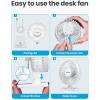 imageGaiatop USB Desk Fan Small But Powerful Personal Portable Quiet 3 Speeds Adjustable Mini Table Desktop fan for Cooling Home Office Car Summer Travel Gifts WhitePure White