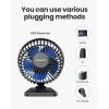 imageGaiatop USB Desk Fan Small But Powerful Personal Portable Quiet 3 Speeds Adjustable Mini Table Desktop fan for Cooling Home Office Car Summer Travel Gifts WhiteBlue