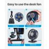 imageGaiatop USB Desk Fan Small But Powerful Personal Portable Quiet 3 Speeds Adjustable Mini Table Desktop fan for Cooling Home Office Car Summer Travel Gifts WhiteBlue