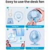 imageGaiatop USB Desk Fan Small But Powerful Personal Portable Quiet 3 Speeds Adjustable Mini Table Desktop fan for Cooling Home Office Car Summer Travel Gifts WhiteLight blue