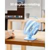 imageGaiatop USB Desk Fan Small But Powerful Personal Portable Quiet 3 Speeds Adjustable Mini Table Desktop fan for Cooling Home Office Car Summer Travel Gifts WhiteLight blue