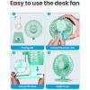 imageGaiatop USB Desk Fan Small But Powerful Personal Portable Quiet 3 Speeds Adjustable Mini Table Desktop fan for Cooling Home Office Car Summer Travel Gifts WhiteGreen