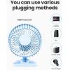 imageGaiatop USB Desk Fan Small But Powerful Personal Portable Quiet 3 Speeds Adjustable Mini Table Desktop fan for Cooling Home Office Car Summer Travel Gifts WhiteLight blue