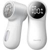 imageGAIATOP Fabric Shaver Rechargeable Lint Remover 3 Speeds Sweater Defuzzer Cute Digital Screen Large Storage 6Leaf Blades Fuzz Pills Bobbles Trimmer for Clothes Furniture Bedclothes White 1 pcs