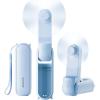 imageGAIATOP Portable Handheld Fan 3 IN 1 Mini Foldable Travel Fans 17H Max Cooling Time with Power Bank Pocket Design USB Rechargeable for Travel Concert Lash Makeup Summer Gifts for Women Girl WhiteSky Blue