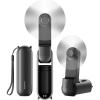 imageGAIATOP Portable Handheld Fan 3 IN 1 Mini Foldable Travel Fans 17H Max Cooling Time with Power Bank Pocket Design USB Rechargeable for Travel Concert Lash Makeup Summer Gifts for Women Girl WhiteBlack