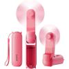 imageGAIATOP Portable Handheld Fan 3 IN 1 Mini Foldable Travel Fans 17H Max Cooling Time with Power Bank Pocket Design USB Rechargeable for Travel Concert Lash Makeup Summer Gifts for Women Girl WhiteRose