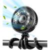 imageGaiatop Baby Stroller Fan 4000mAh Oscillating Mini Portable Fan with Light 4 Speeds Battery Operated Small Handheld Desk Fan 360 Rotate Flexible Tripod Clip On Fan for Car Seat Crib Travel PinkBlack