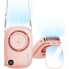imageGaiatop Mini Neck Fan Rechargeable LED Power Display 3 Speed 360Rotate Lash Makeup Mirror Cute Camera Design Small Portable USB Handheld Desk Fans Personal Cooling Travel Essentials BlackPink