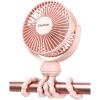 imageGaiatop Mini Portable Stroller Fan Battery Operated Small Clip on Detachable 3 Speed Rechargeable 360 Rotate Flexible Tripod Better Cooling for Car Seat Crib Treadmill Travel Bluepink