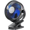 imageGaiatop Portable Clip on Fan Battery Operated Small Powerful 3 Speed Quiet 360 Rotate USB Rechargeable Mini Personal Cooling Fan for Desk Table Home Office Stroller Camping Women Gifts Black Blueblack blue
