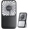 imageGaiatop Portable Handheld Fan Folding Stand for Desktop 3 Speed LED Makeup Mirror with Light Rechargeable Mini Personal Fans Small Travel Essentials Gifts for Women Girls WhiteBlack