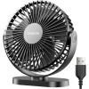 imageGaiatop USB Desk Fan 55 Inch Small Quiet Powerful 3 Speeds 90 Rotate Personal Mini Portable Desktop Table Fans Cooling for Home Office Car Travel Indoor Outdoor BlackBlack