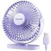 imageGaiatop USB Desk Fan 55 Inch Small Quiet Powerful 3 Speeds 90 Rotate Personal Mini Portable Desktop Table Fans Cooling for Home Office Car Travel Indoor Outdoor BlackPurple