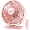 imageGaiatop USB Desk Fan 55 Inch Small Quiet Powerful 3 Speeds 90 Rotate Personal Mini Portable Desktop Table Fans Cooling for Home Office Car Travel Indoor Outdoor BlackPink