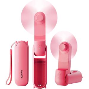 imageGAIATOP Portable Handheld Fan 3 IN 1 Mini Foldable Travel Fans 17H Max Cooling Time with Power Bank Pocket Design USB Rechargeable for Travel Concert Lash Makeup Summer Gifts for Women Girl WhiteRose