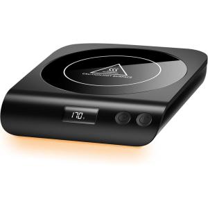 imageGaiatop Coffee Mug Warmer 3 Temperature Settings 210H Auto Shut Off and Warm Strip Indicator Lights 50W Cup Warmers Fast Heating Plate with Digital Display for Tea Milk Cocoa Candle WoodBlack
