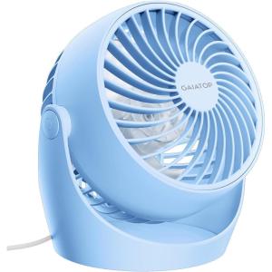 imageGaiatop Desk Fan 5Inch Portable Electric Table Desktop Air Circulator Fans Small but Powerful with 3 Speed 360 Adjustable Tilt for Cooling Home Dorm Office Bedroom Bathroom Kitchen BeigeBlue
