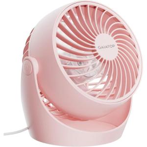 imageGaiatop Desk Fan 5Inch Portable Electric Table Desktop Air Circulator Fans Small but Powerful with 3 Speed 360 Adjustable Tilt for Cooling Home Dorm Office Bedroom Bathroom Kitchen BeigePink