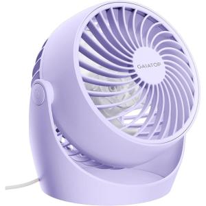 imageGaiatop Desk Fan 5Inch Portable Electric Table Desktop Air Circulator Fans Small but Powerful with 3 Speed 360 Adjustable Tilt for Cooling Home Dorm Office Bedroom Bathroom Kitchen BeigePurple