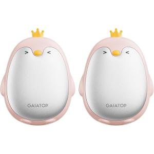 imageGaiatop Magnetic Hand Warmers Rechargeable 2 Pack 3 Settings PocketSized Cute Penguin Fast Hot Hands Reusable Portable Electric Heater for Camping Hunting Golf Gifts for Women MenPink