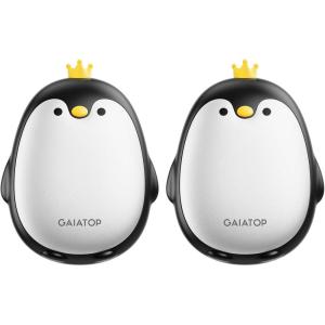 imageGaiatop Magnetic Hand Warmers Rechargeable 2 Pack 3 Settings PocketSized Cute Penguin Fast Hot Hands Reusable Portable Electric Heater for Camping Hunting Golf Gifts for Women MenBlack