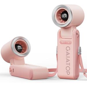 imageGaiatop Portable Handheld Mini Fan 21 Working Hours 6 Speeds Rechargeable Battery Operated 180 Foldable with LED Display Small Desk Personal Fan for Women Gifts Travel Working PurplePink