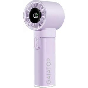 imageGaiatop Portable Handheld Turbo Fan 1100 Adjustable High Speeds 320Hrs Cooling Times 4800mAh USB Rechargeable Portable Small Hand Fans with Lanyard for Outdoor Travel Home Make Up PurplePurple