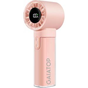 imageGaiatop Portable Handheld Turbo Fan 1100 Adjustable High Speeds 320Hrs Cooling Times 4800mAh USB Rechargeable Portable Small Hand Fans with Lanyard for Outdoor Travel Home Make Up PurplePink