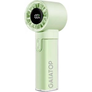 imageGaiatop Portable Handheld Turbo Fan 1100 Adjustable High Speeds 320Hrs Cooling Times 4800mAh USB Rechargeable Portable Small Hand Fans with Lanyard for Outdoor Travel Home Make Up PurpleGreen
