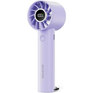 imageGaiatop Portable Mini Fan 3 Speed Handheld Fans with Power Display Flashlight USB Rechargeable Battery Lightweight Personal Cooling for Women Men Indoor Outdoor Travel BlackPurple