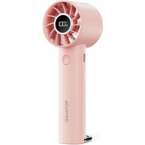 imageGaiatop Portable Mini Fan 3 Speed Handheld Fans with Power Display Flashlight USB Rechargeable Battery Lightweight Personal Cooling for Women Men Indoor Outdoor Travel BlackPink