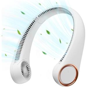 imageGaiatop Portable Neck Fan Rechargeable HandsFree 360 Cooling 17hrs Runtime Battery Powered Personal Wearable Fan Quiet Summer Outdoor Travel Essentials Birthday Gifts for Women Men Teens BlackWhite