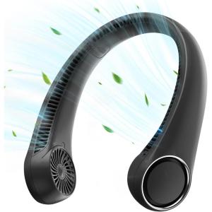imageGaiatop Portable Neck Fan Rechargeable HandsFree 360 Cooling 17hrs Runtime Battery Powered Personal Wearable Fan Quiet Summer Outdoor Travel Essentials Birthday Gifts for Women Men Teens BlackBlack