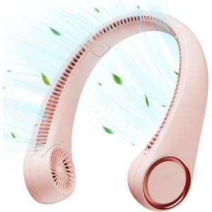 imageGaiatop Portable Neck Fan Rechargeable HandsFree 360 Cooling 17hrs Runtime Battery Powered Personal Wearable Fan Quiet Summer Outdoor Travel Essentials Birthday Gifts for Women Men Teens BlackPink