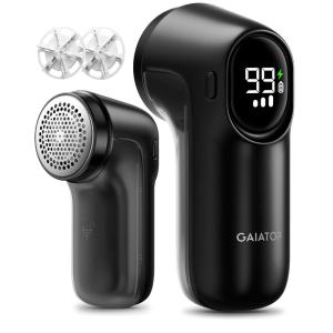 imageGaiatop Rechargeable Fabric Shaver 3Speeds Electric Lint Remover Shaver with LED Display 6 Leaf Blade Sweater Depiller for Clothes Furniture Couch Pills Fuzz Balls WhiteBlack