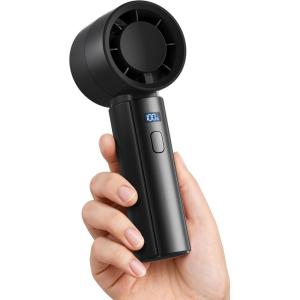imageGaiatop Small Handheld Fan Portable Powerful High Speed Turbo Cooling 4000mAh USB Rechargeable Battery Powered Mini Personal Fan Summer Outdoor Travel Essentials Gifts for Dad Men Women Black