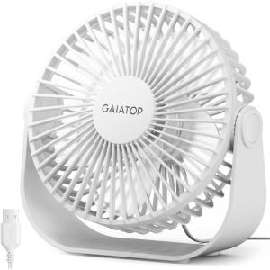 imageGaiatop USB Desk Fan 3 Speeds Strong Airflow 55 Inch Portable 90 Rotate Quiet Cooling Small Personal Table Fans for Bedroom Home Office Travel BlackWhite