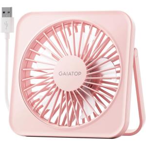 imageGaiatop USB Desk Fan 5 Inch Small Portable Table Desktop Fans with Strong Wind Ultra Quiet 3 Speeds and 180 Tilt Folding Mini Personal Cooling Essentials For Office Home Bedroom Dorm Kitchen PinkPink