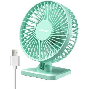 imageGaiatop USB Desk Fan Small But Powerful Personal Portable Quiet 3 Speeds Adjustable Mini Table Desktop fan for Cooling Home Office Car Summer Travel Gifts WhiteGreen