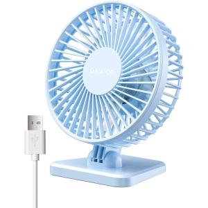 imageGaiatop USB Desk Fan Small But Powerful Personal Portable Quiet 3 Speeds Adjustable Mini Table Desktop fan for Cooling Home Office Car Summer Travel Gifts WhiteLight blue