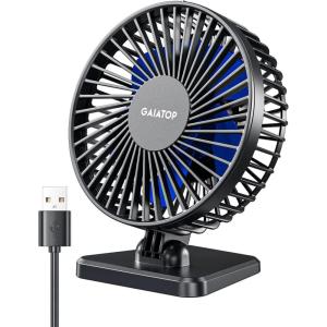 imageGaiatop USB Desk Fan Small But Powerful Personal Portable Quiet 3 Speeds Adjustable Mini Table Desktop fan for Cooling Home Office Car Summer Travel Gifts WhiteBlue