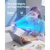 imageGaiatop Portable Quiet Desk Fan with Power Bank 6000mAh Rechargeable Battery Fan with RGB Ring 18Hrs Runtime 5Speed Strong Wind Bedroom Office Desk Accessories Gifts for Women Girls Mom PinkBlue